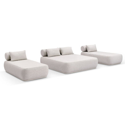 Norfolk Outdoor Aluminium Double and Single Sun Lounge Set with Side Tables Package
