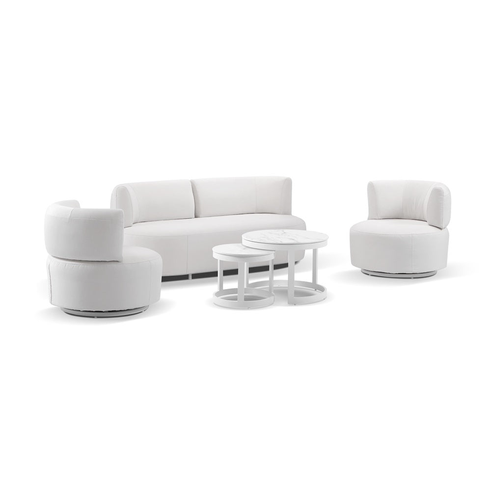 Onslow 2+1+1 Outdoor Lounge in Sunbrella with Round Coffee Table Set
