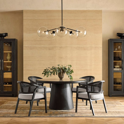Otis Indoor Timber 4 Seater Round Dining Setting With Chairs