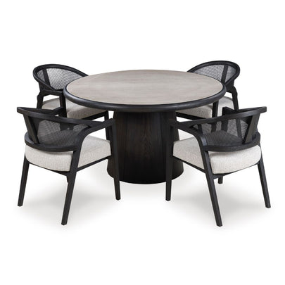 Otis Indoor Timber 4 Seater Round Dining Setting With Chairs