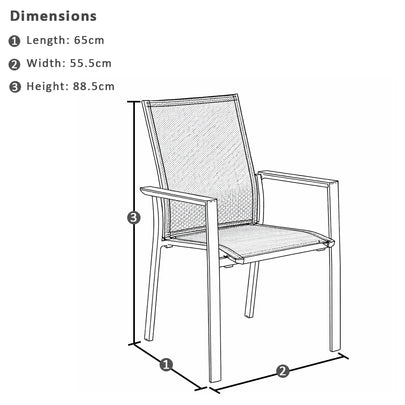 Tahitian 2.1m Aluminium Dining Table with 8 Patonga Dining Chairs