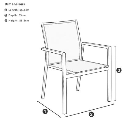 Tahitian 2.1m Aluminium Dining Table with 8 Patonga Dining Chairs