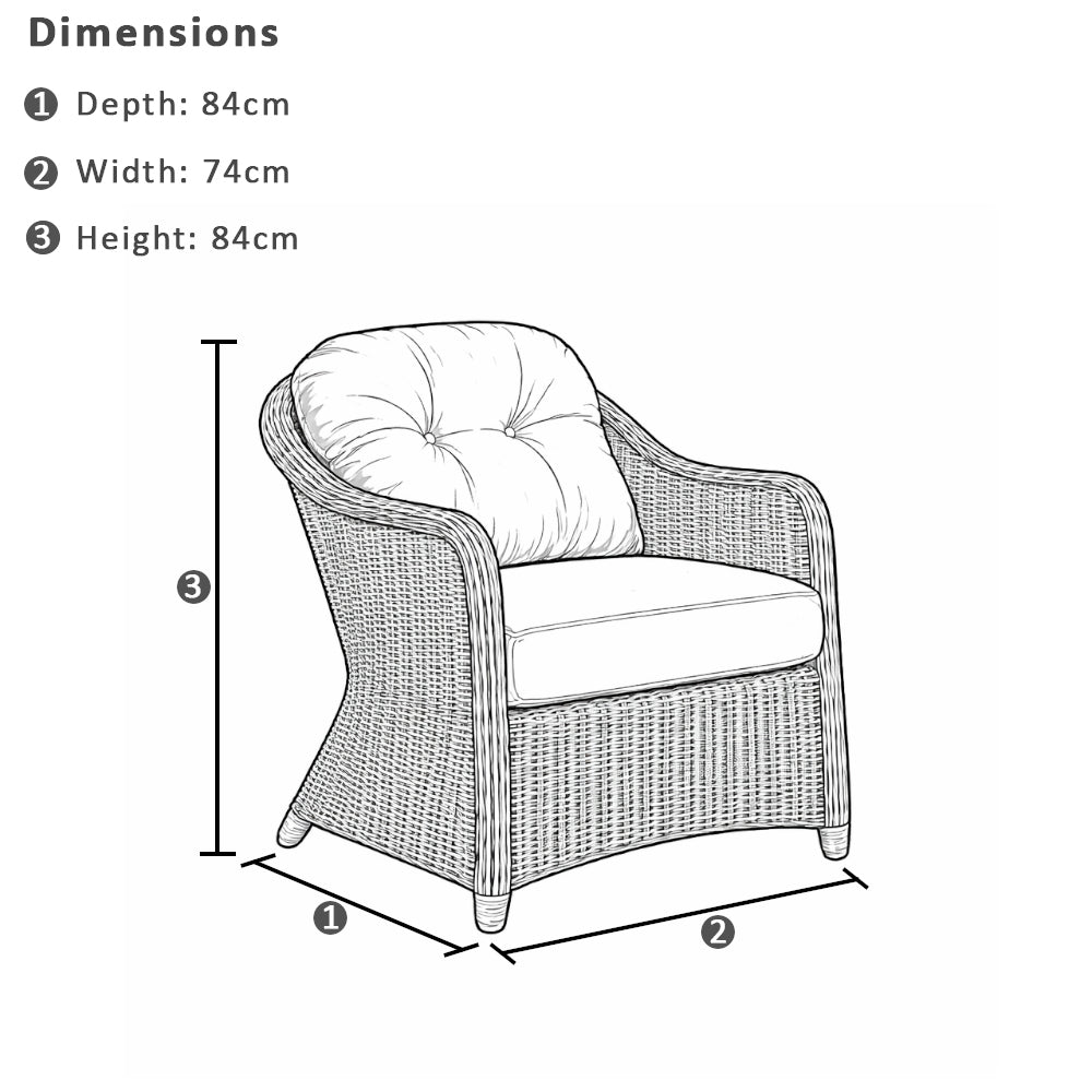 Plantation Outdoor Wicker Patio Set with Side Table