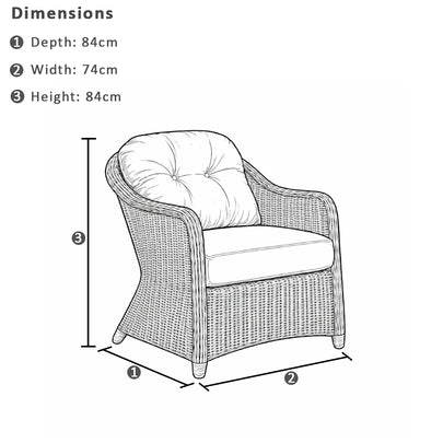 Plantation Outdoor Wicker Patio Set with Side Table