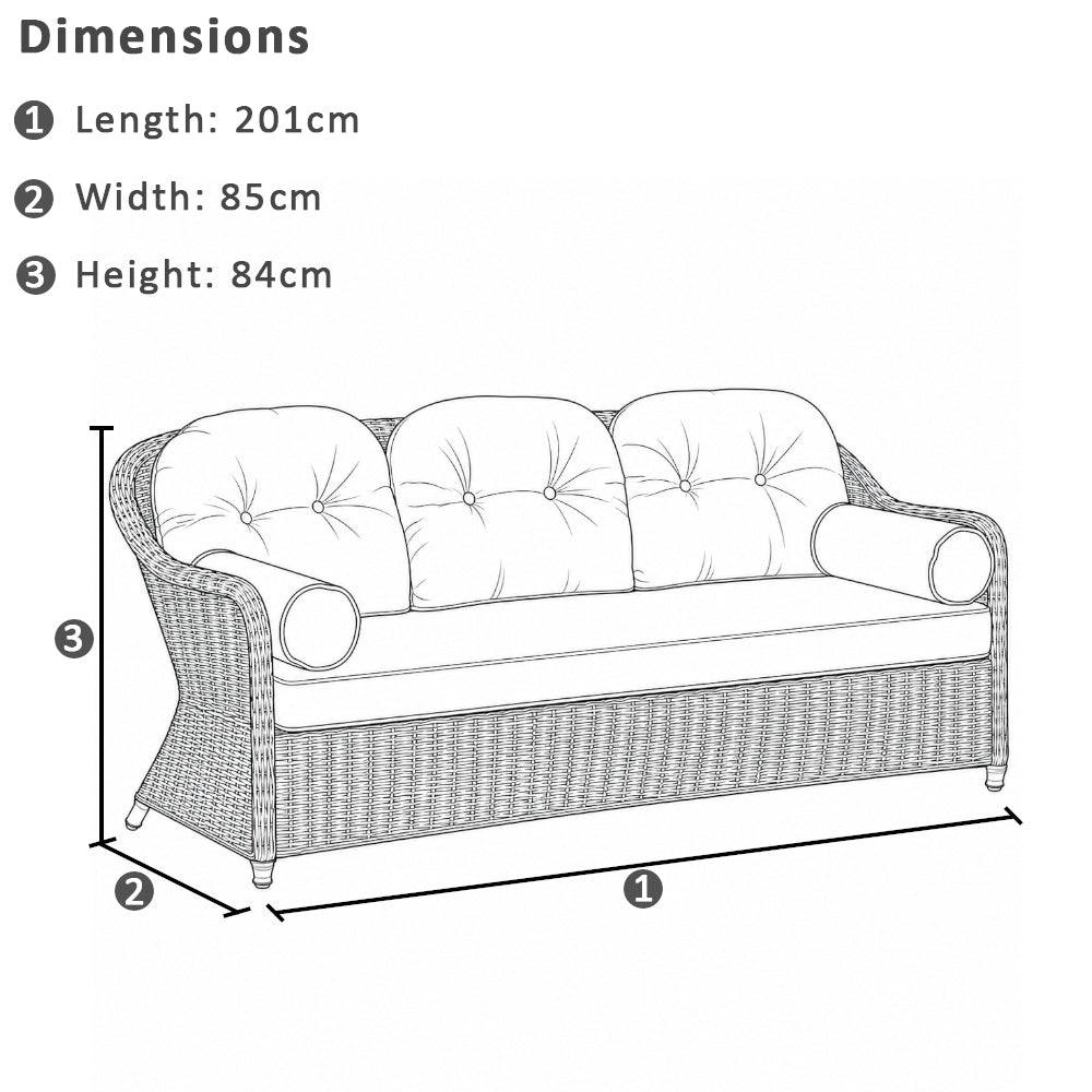 Plantation Outdoor Wicker 3+2+1 Seater Lounge Set with Coffee Table