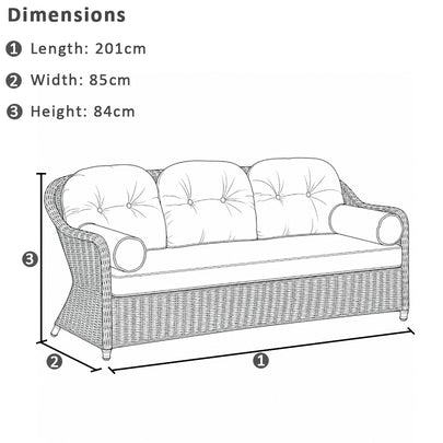 Plantation Outdoor Wicker 3+2+1 Seater Lounge Set with Coffee Table
