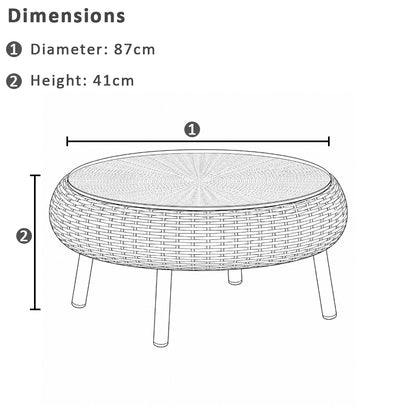 Plantation Outdoor Wicker 3+2+1 Seater Lounge Set with Coffee Table