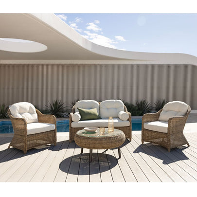Plantation Outdoor Wicker Lounge Suite with Coffee Table