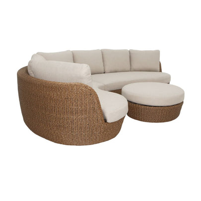 Reef Outdoor Wicker Corner Modular Lounge Setting with Ottoman