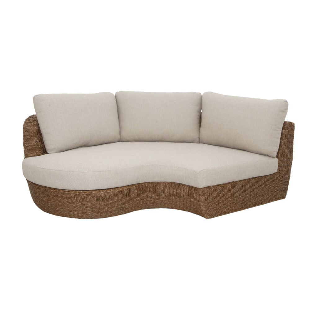 Reef Outdoor Wicker Corner Modular Lounge Setting with Ottoman