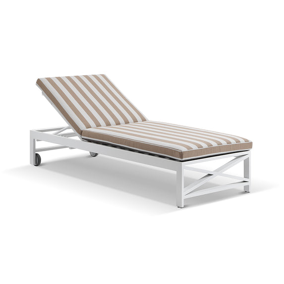 Kansas Outdoor Aluminium Sun Lounge on Wheels with Sunbrella cushion