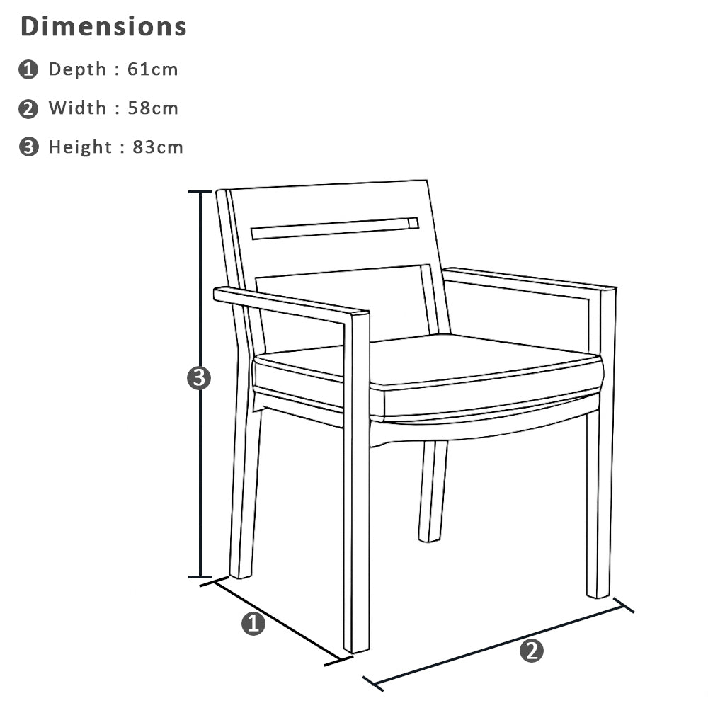 Santorini 12 Seater Outdoor Rectangle Aluminium Dining Table and Chairs setting