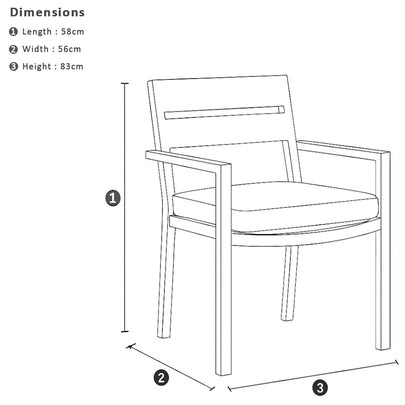 Houston Outdoor 1.2m Round Aluminium Dining Setting with 4 Santorini Chairs