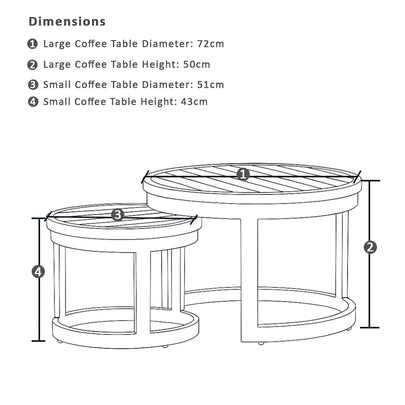 Santorini Round Outdoor Aluminium Side Table Set