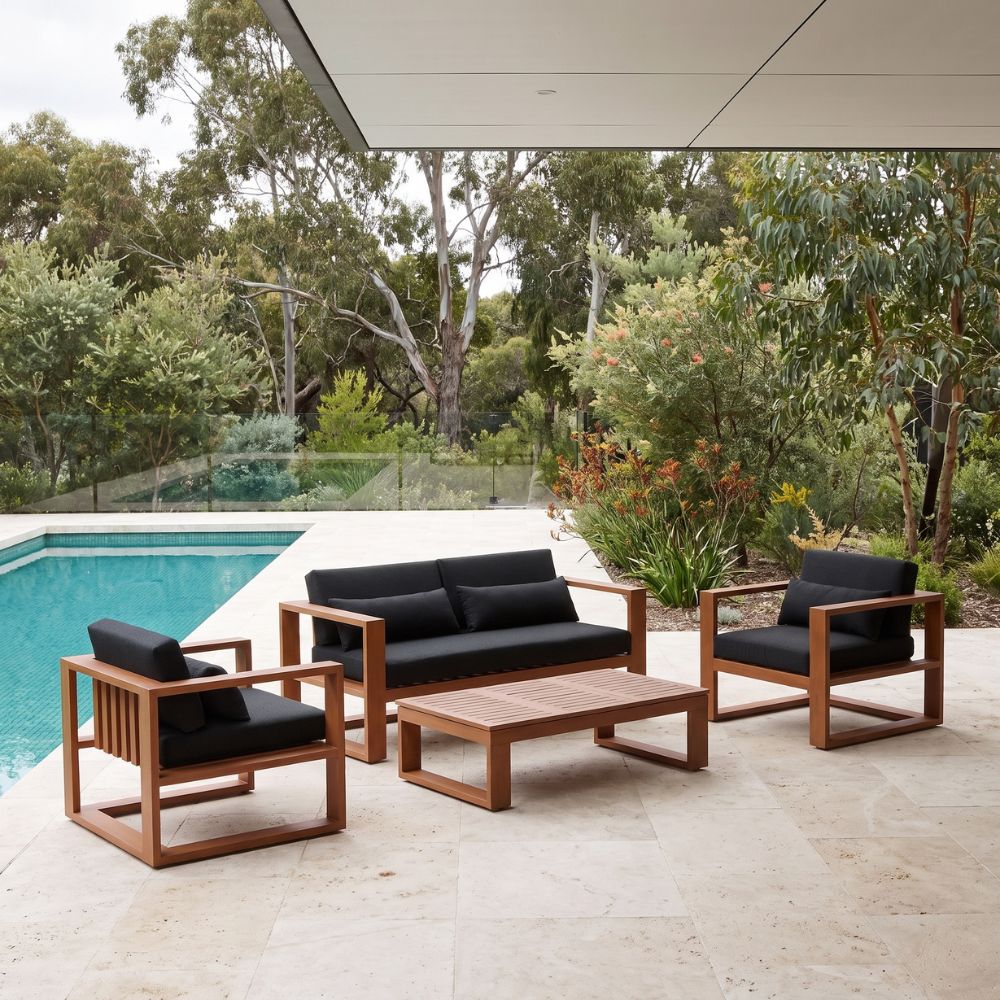 Santorini 2+1+1 Outdoor Aluminium Lounge Set with Coffee Table