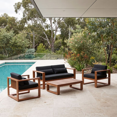Santorini 2+1+1 Outdoor Aluminium Lounge Set with Coffee Table