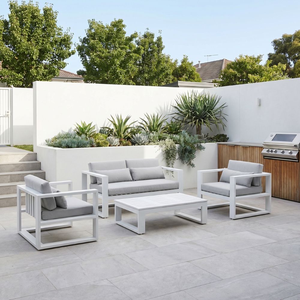 Santorini 2+1+1 Outdoor Aluminium Lounge Set with Coffee Table