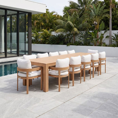 Entertainer 3.2m Outdoor Aluminium Dining Table with 12 Marlo Chairs