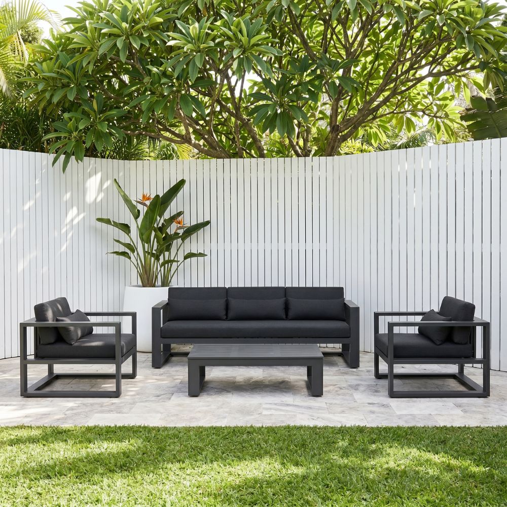 Santorini 3+1+1 Aluminium Lounge Setting with Coffee Table