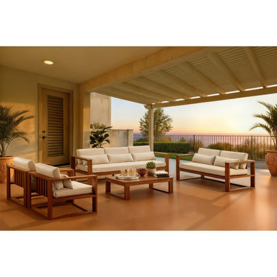 Santorini 3+2+1+1 Outdoor Aluminium Lounge Set with Coffee Table