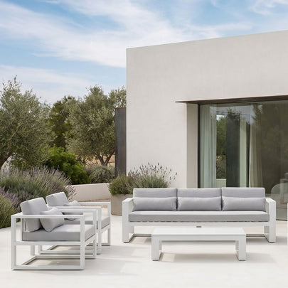 Santorini 3 Seater Outdoor Aluminium Lounge