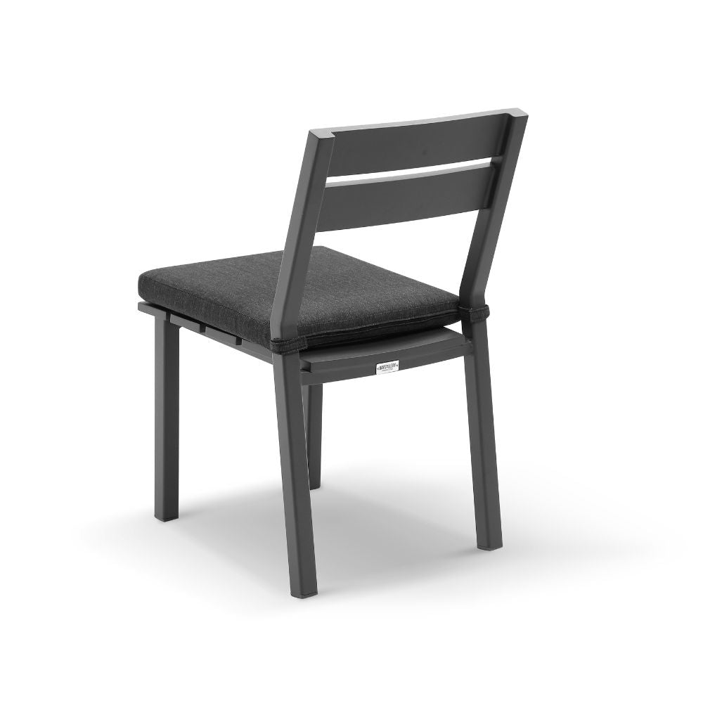 Santorini 2.5m Outdoor Aluminium Dining Setting With 10x Armless Chairs