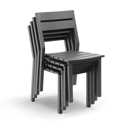 Santorini 2.5m Outdoor Aluminium Dining Setting With 10x Armless Chairs