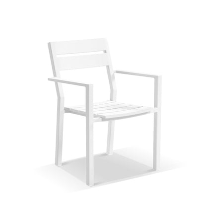 Santorini 6 Seater Outdoor Rectangle Aluminium Dining Table and Chairs Setting