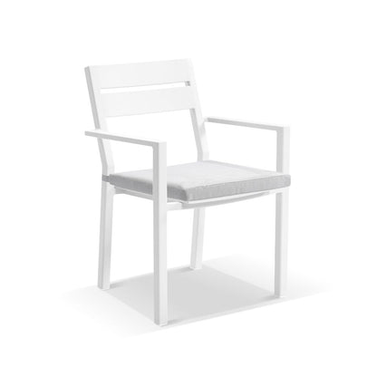 Santorini 6 Seater Outdoor Rectangle Aluminium Dining Table and Chairs Setting