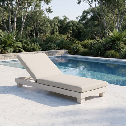 Santorini Aluminium Sun Lounge Set in Light Dune with Side Table