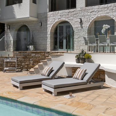 Santorini Aluminium Sun Lounge Set w/ Side Table