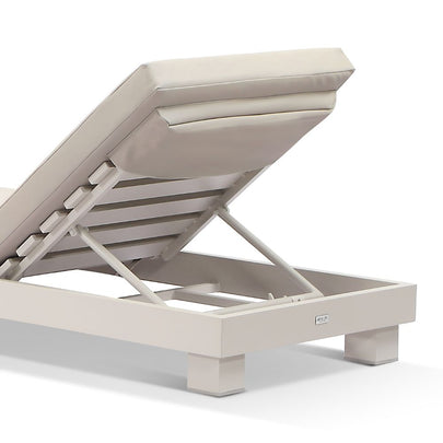 Santorini Aluminium Sun Lounge with Vegan Leather Cushion