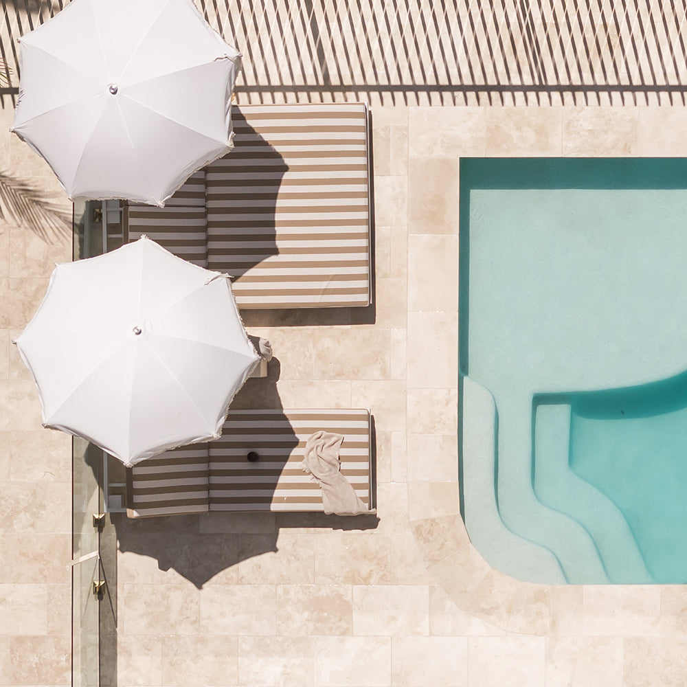 Santorini Aluminium Double Sun Lounge with Sunbrella