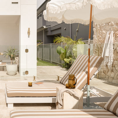 Santorini Aluminium Sun Lounge with Sunbrella Cushion