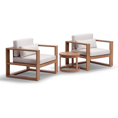 Santorini Outdoor Aluminium Lounge Patio Balcony Set with Side Table