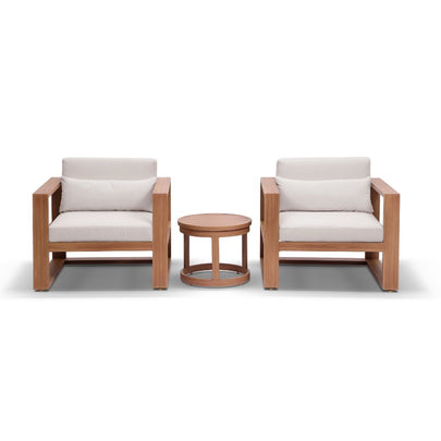 Santorini Outdoor Aluminium Lounge Patio Balcony Set with Side Table