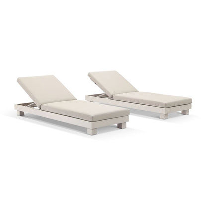 Santorini Aluminium Sun Lounge Set with Vegan Leather Cushion