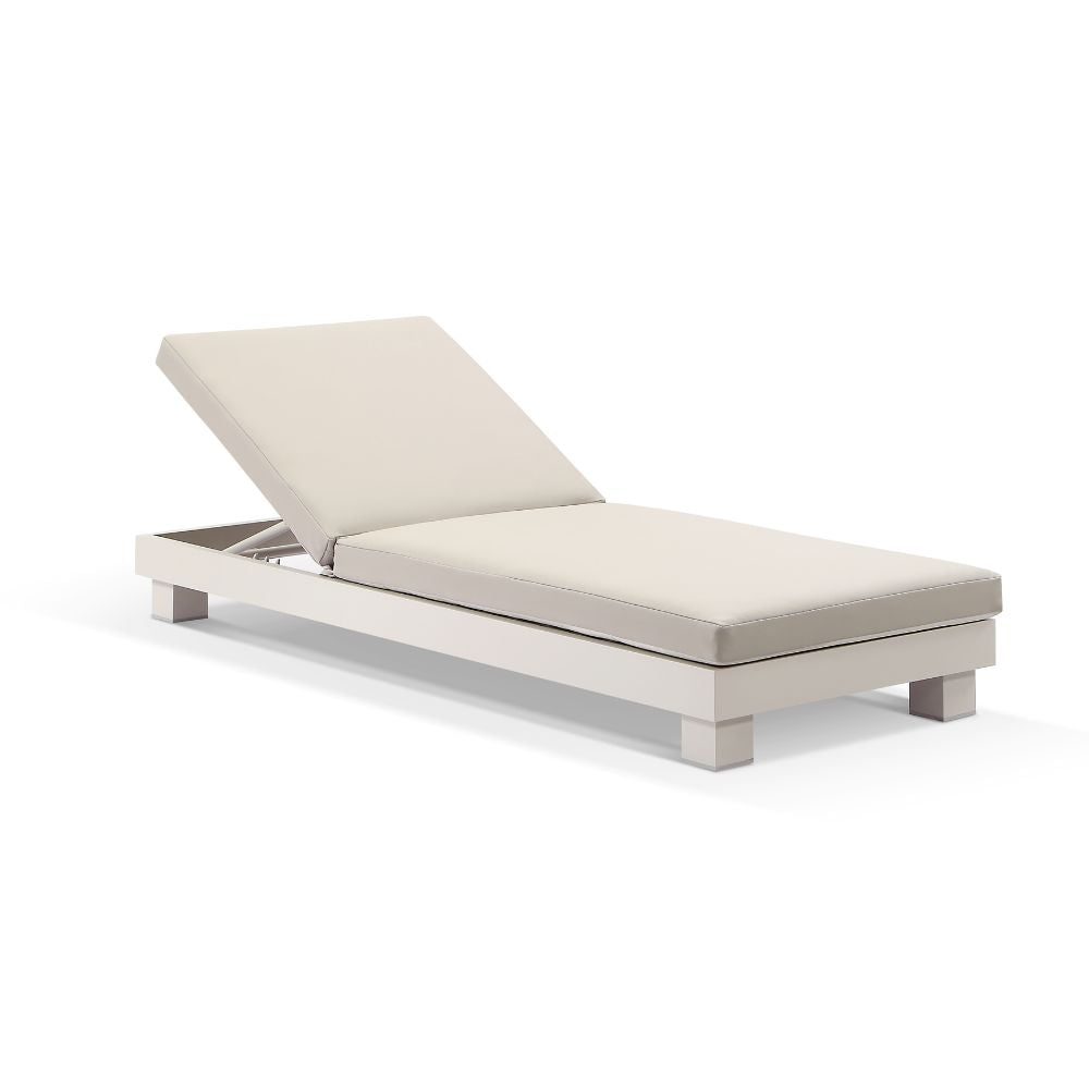 Santorini Aluminium Sun Lounge Set with Vegan Leather Cushion
