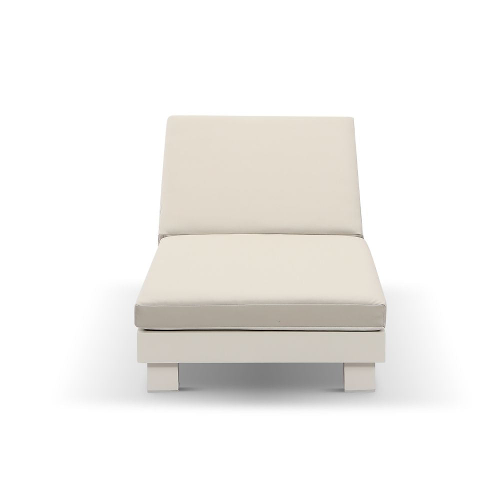 Santorini Aluminium Sun Lounge Set with Vegan Leather Cushion