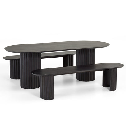 Scarborough Indoor 2.2m Timber Dining Setting with Benches