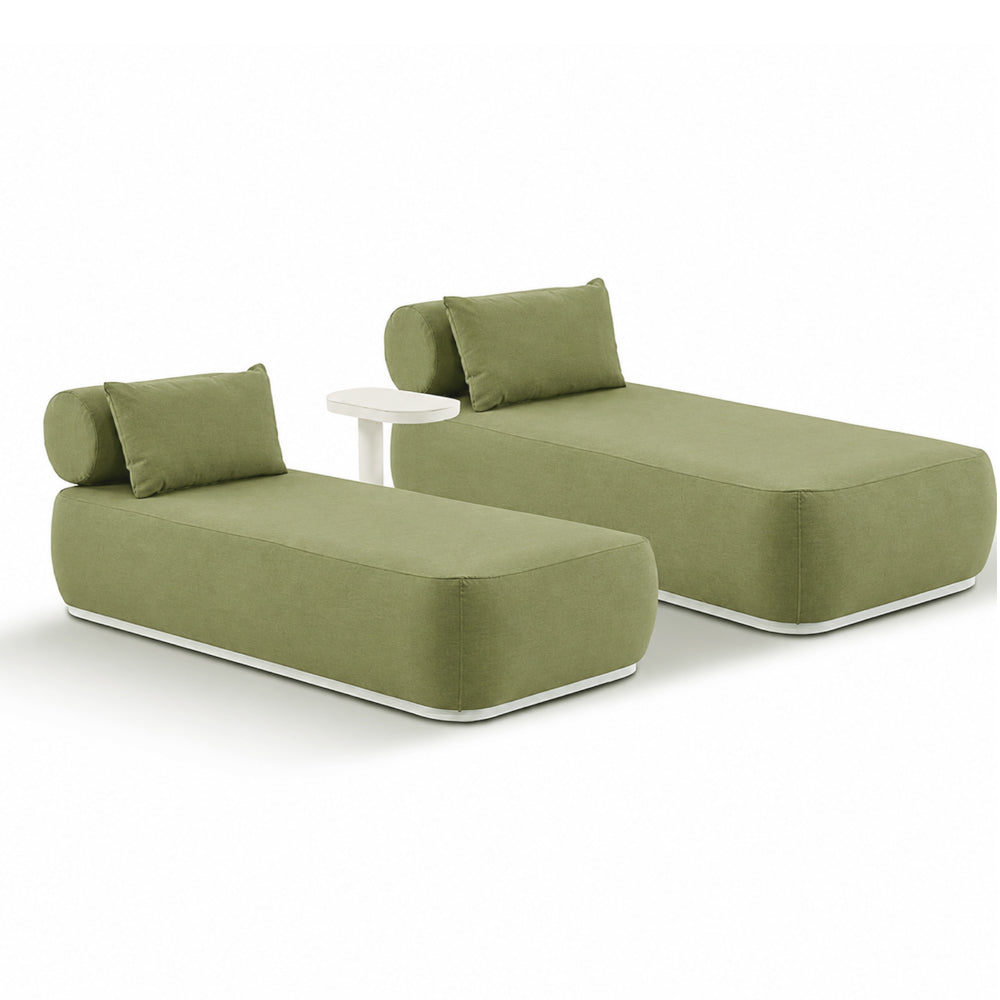 Norfolk Outdoor Aluminium Single Sun Lounge Set with Side Table