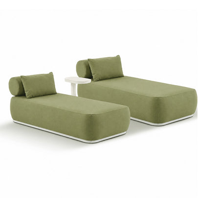 Norfolk Outdoor Aluminium Single Sun Lounge Set with Side Table