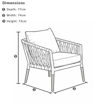 Silas Outdoor Rope and Aluminium Patio Balcony Set with Side Table