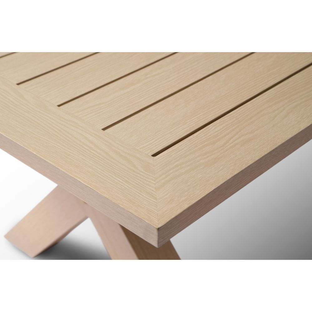 Tahitian 2.1m Aluminium Dining Table with 8 Hugo Dining Chairs