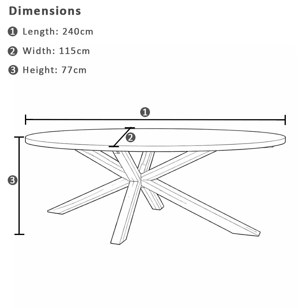 Tamarama Oval Indoor Outdoor Concrete Look Dining Table