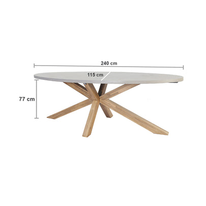 Tamarama Oval Outdoor Concrete Look Dining Table