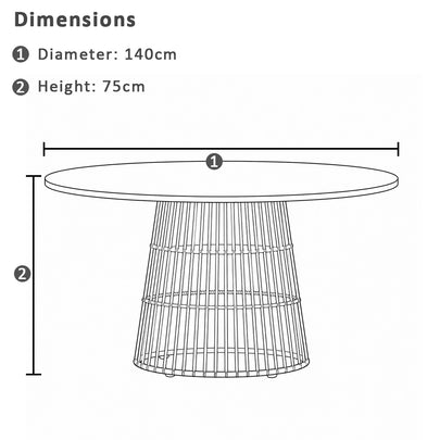 Tamborine Indoor Mango wood 1.4m Round Dining Table