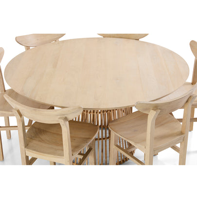 Tamborine Indoor 1.4m Round Dining Setting with 6x Ballina Chairs