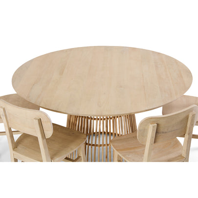 Tamborine Indoor 1.4m Round Dining Setting with 6x Ettalong Chairs