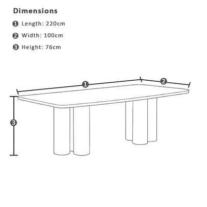 Torquay Indoor 2.2m Timber Dining table